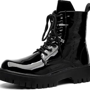 Men’s Genuine Leather Low Heel Chelsea Boots, Warm Non-Slip Business Dress Boots