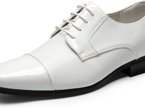 Men’s Patent Leather Tuxedo Dress Shoes – Classic Lace-Up Formal Style