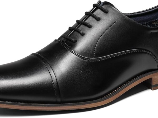 Men’s Soft Cap-Toe Lace-Up Formal Dress Shoes – Classic Business Style