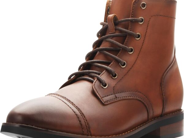 Men’s Classic Leather Side Zip Ankle Boots, Business Casual Dress Boots