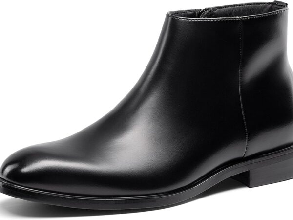 Men’s Side Zipper Chelsea Boots, Classic Casual and Formal Leather Ankle Boots
