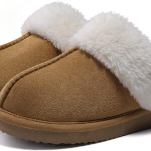 Women's Fuzzy Memory Foam Slippers Fluffy Winter House Shoes Indoor and Outdoor