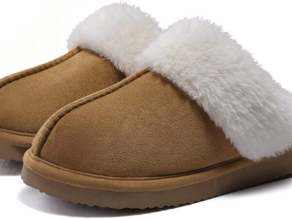 Women's Fuzzy Memory Foam Slippers Fluffy Winter House Shoes Indoor and Outdoor