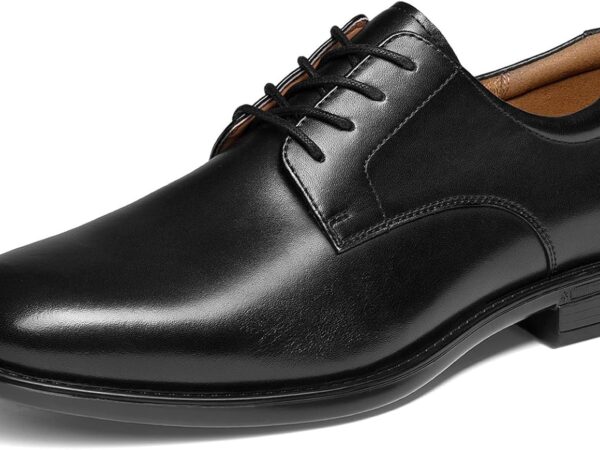 Men’s Classic Leather Oxford Dress Shoes – Formal Business Lace-Up Comfort Shoes