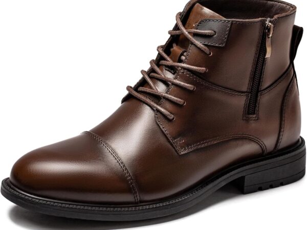 Lightweight Men’s Dress Ankle Boots, Side Zip Business Casual Boots