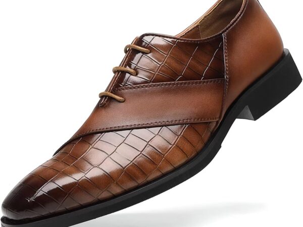Men’s Formal Oxford Shoes – Business Casual Leather Lace-Up Design