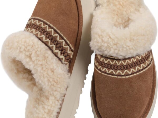 Slippers for Women, Winter House Slippers Indoor Outdoor, Fuzzy Platform Slippers Womens