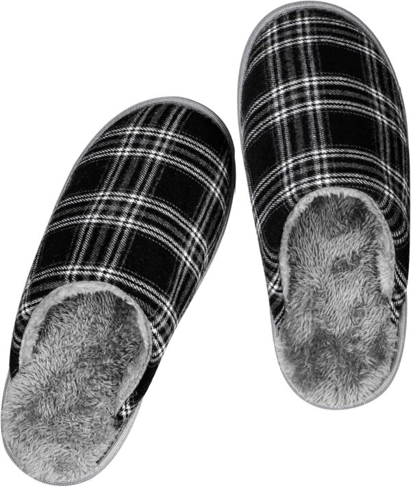 Womens Mens Memory Foam Slippers, Warm Fluffy House Shoes & Cushioned Home Shoe Without Fur, Comfortable Anti Slip Indoor Bedroom Travel Slipper