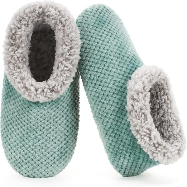 Slippers for Women Indoor Soft Sole Fuzzy Sherpa Lined Non Slip House Slippers Cozy Warm