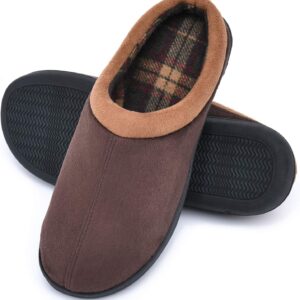 Memory Foam Mens Slippers Slip-On Comfy House Slippers for Men Indoor Outdoor Non-Slip Warm Winter Men’s Bedroom Slippers Size
