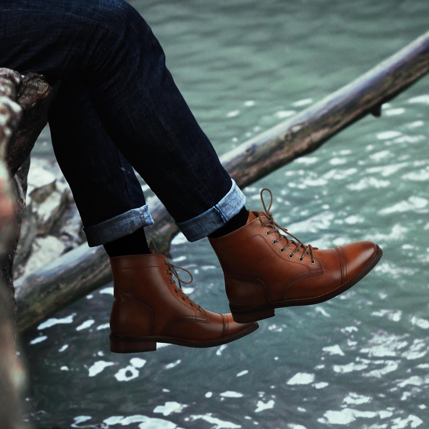 Men’s Classic Leather Side Zip Ankle Boots, Business Casual Dress Boots - Image 2